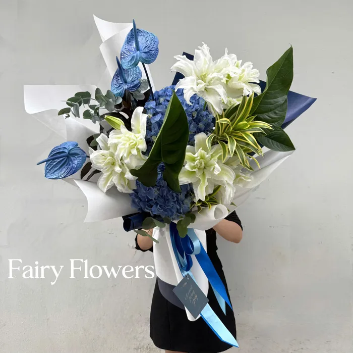 Bó Hoa Tươi Màu Mix - Cẩm Tú Cầu Nhập, Hoa Ly MS231 - FAIRY FLOWERS | GỬI  TỚI YÊU THƯƠNG