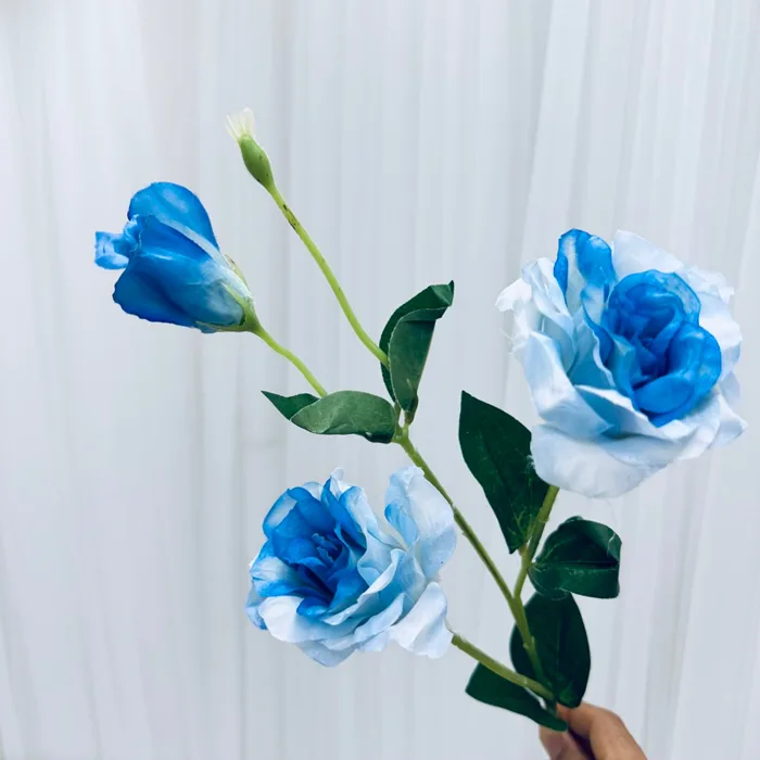 hoa cát tường ,hoa giả để bàn , cành lan tường lụa 2 bông 2 nụ dùng trang  trí nhà cửa