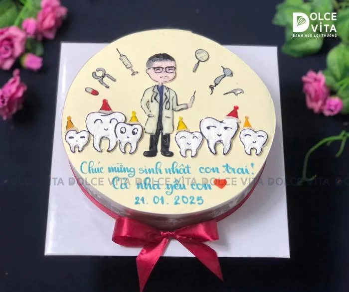 Bánh Sinh Nhật Bánh vẽ chủ đề Nha khoa - tặng... | Dolce Vita Q7