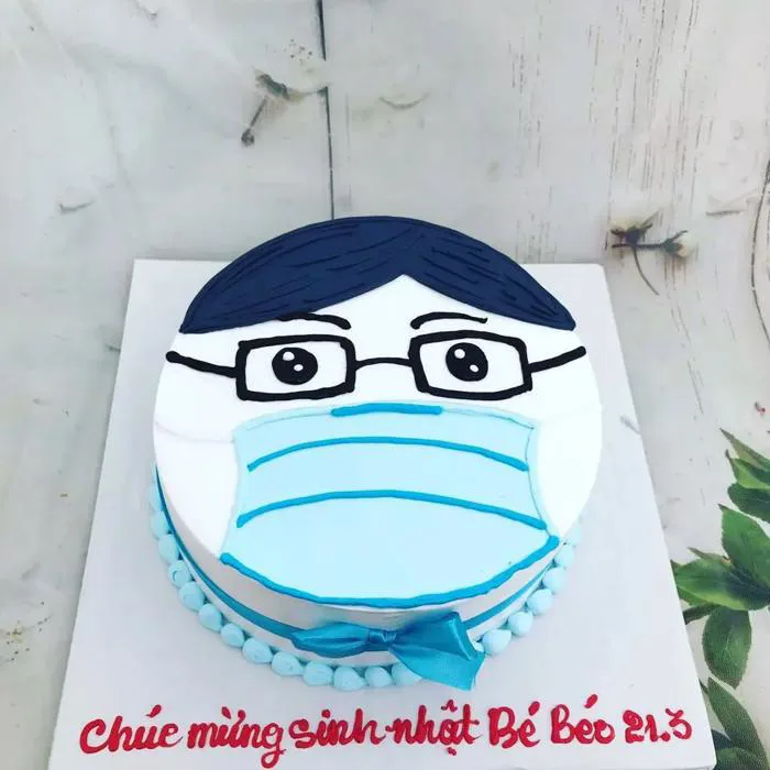 [BAK2190] Mắt kính khẩu trang bánh kem bác sĩ dễ thương
