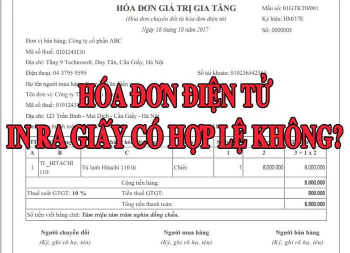 Hóa đơn điện tử in ra giấy có hợp lệ không? | MISA MEINVOICE