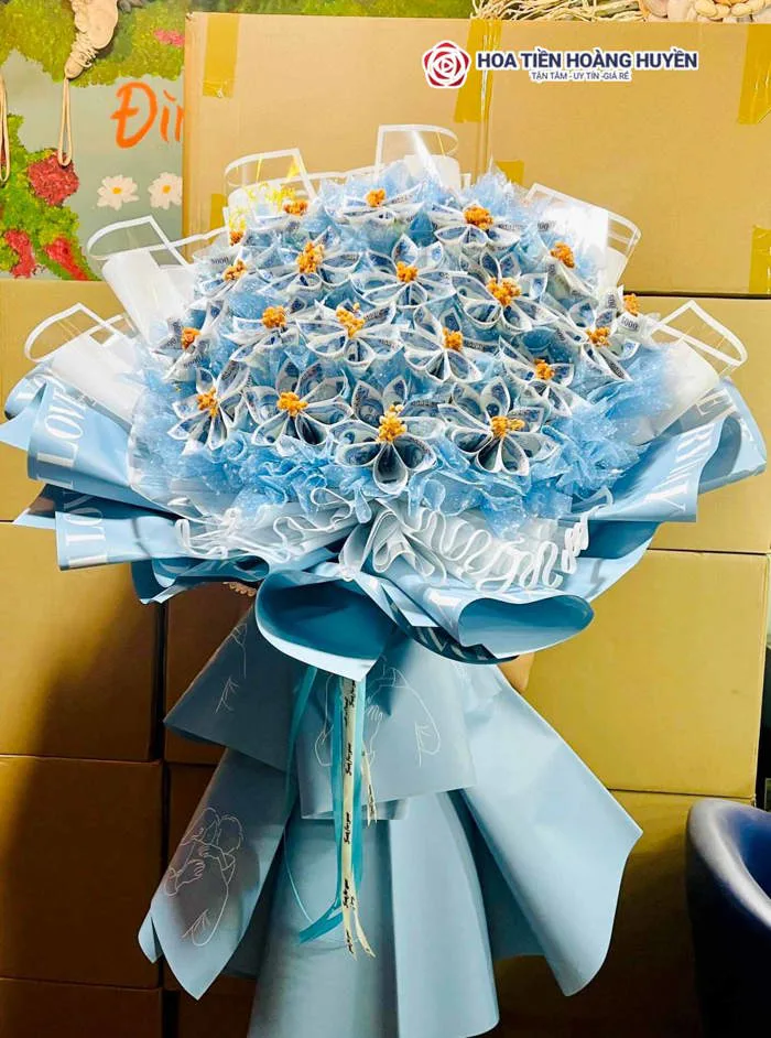 Bó hoa đồng tiền thật 5k - Bó hoa tiền