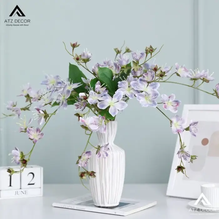 Cành hoa hải đường giả đẹp như thật, decor nhẹ nhàng