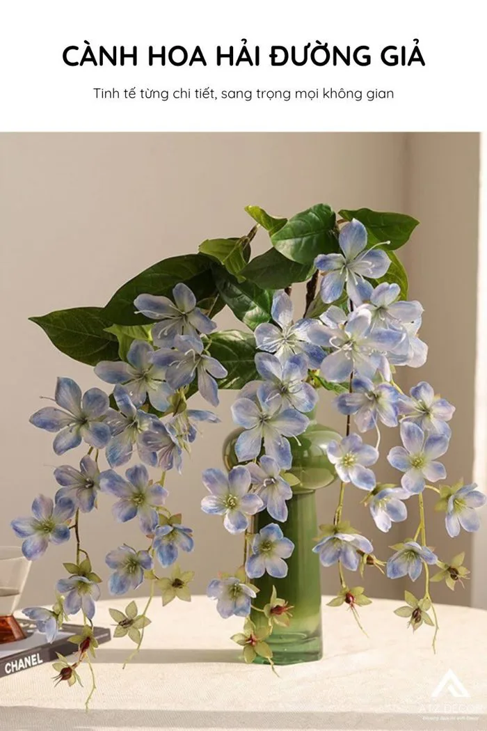 Cành hoa hải đường giả đẹp như thật, decor nhẹ nhàng