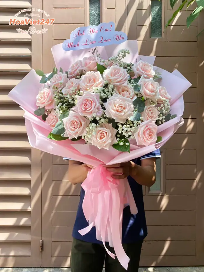 Bó Hoa Hồng Phấn Sang Trọng BH006