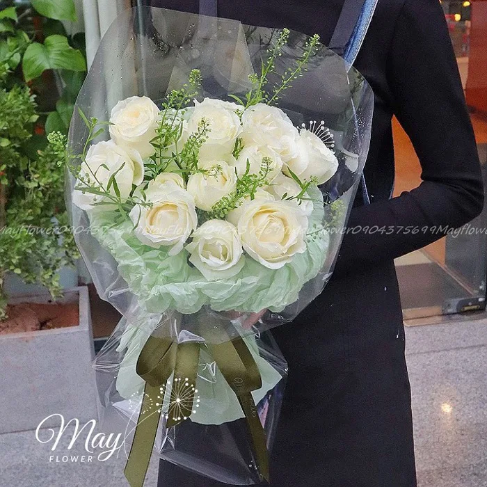 Bó Hoa Hồng Trắng