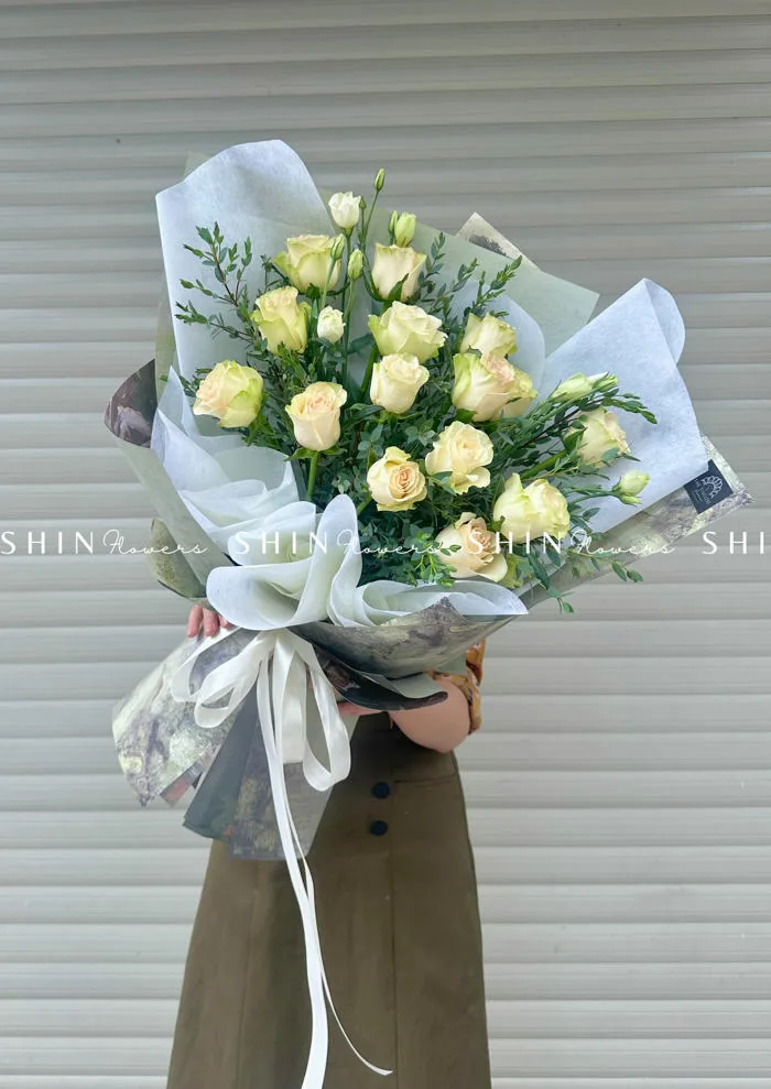Hoa Bó Hoa Hồng Xanh Lưu ly S064 - SHIN Flowers