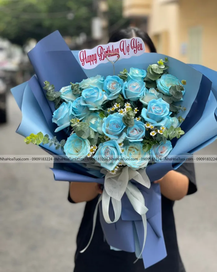 Hoa Bó Hồng Xanh Dương - Nhà Hoa Tươi