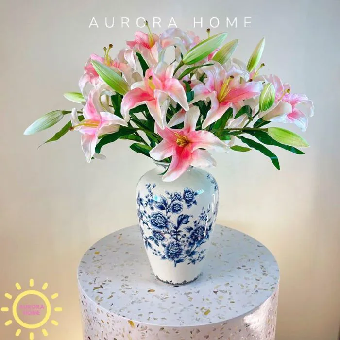 Hoa giả cao cấp Cành Hoa Huệ Tây chất PU siêu thật | Aurora Home