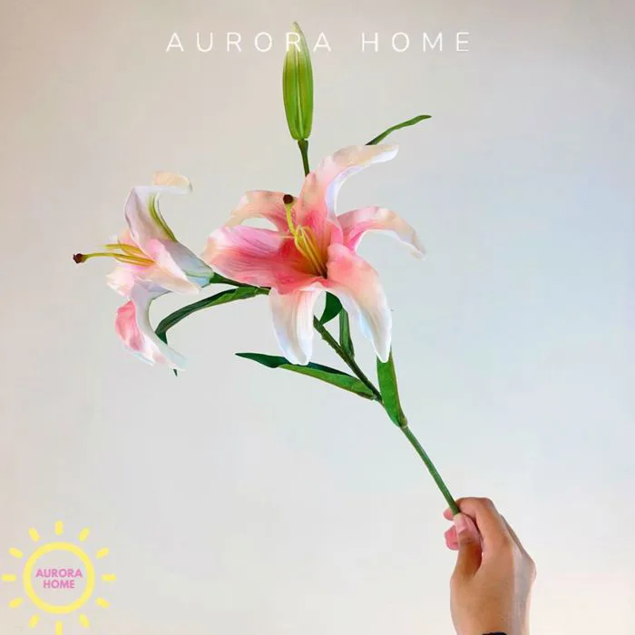 Hoa giả cao cấp Cành Hoa Huệ Tây chất PU siêu thật | Aurora Home