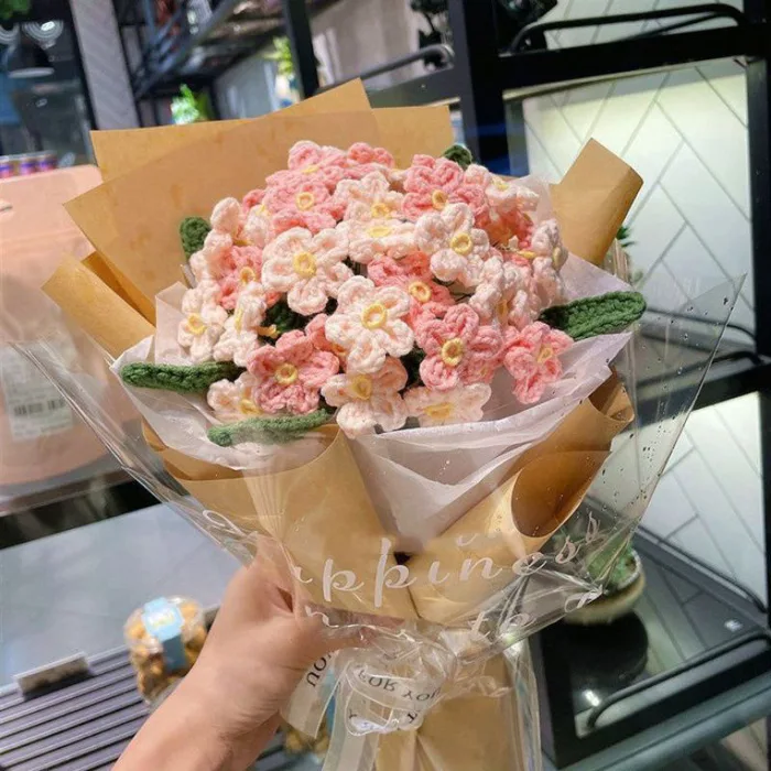 [CÓ SẴN] Bó hoa LƯU LY bằng len nhiều hoa dùng làm quà tặng 14/2, 8/3, 20/11
