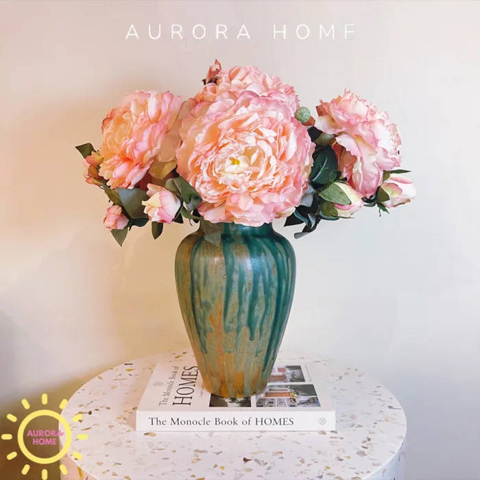 Hoa giả cao cấp Cành hoa mẫu đơn Retro cổ điển | Aurora Home