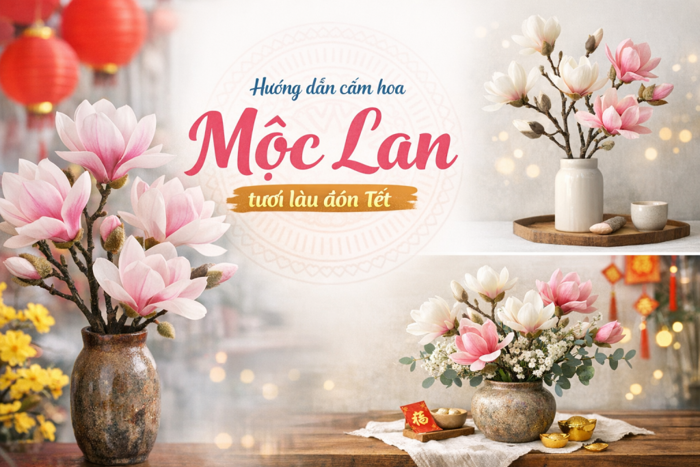 Hướng dẫn cắm hoa mộc lan tươi lâu đón Tết
