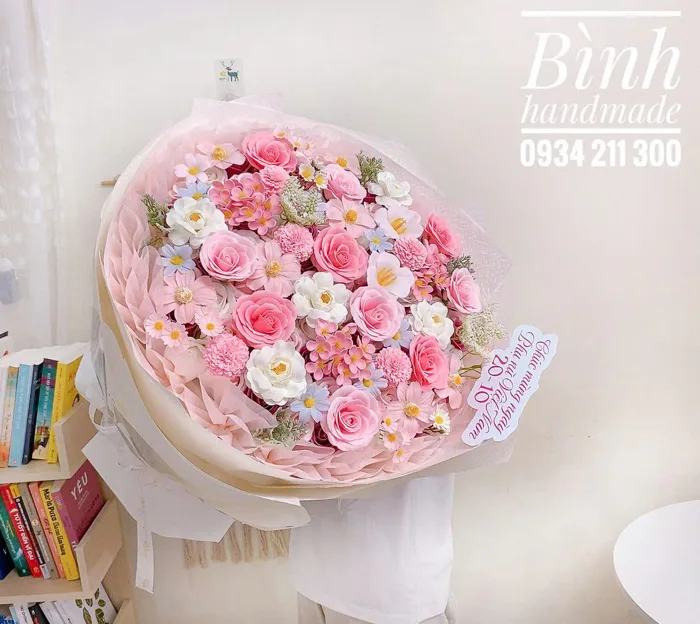 Bó hoa sáp VIP, dáng tròn, size to - Hoa Sáp Hải Phòng