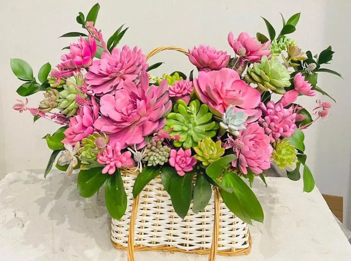 Giỏ Hoa Khai trương Sen đá - Phát Tài - G15371