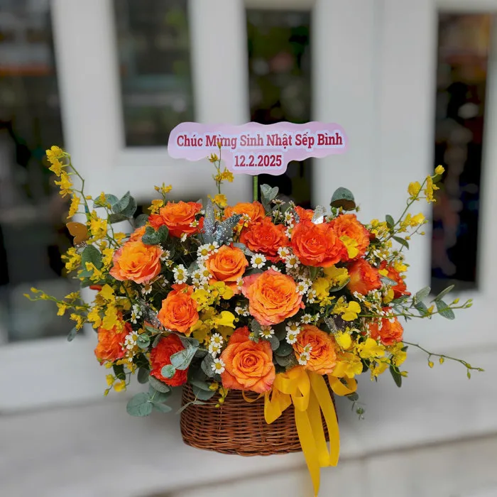 Giỏ hoa sinh nhật đẹp cho nam
