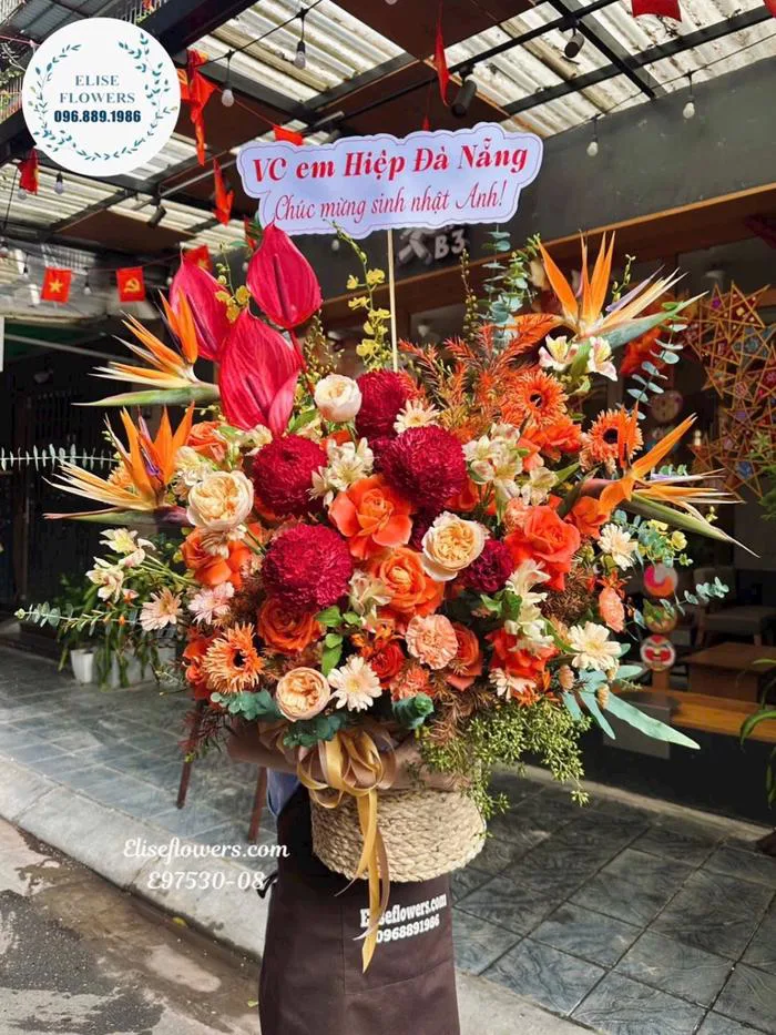Lẵng Hoa Chúc Mừng Đối Tác | Hoa Tặng Sinh Nhật Sếp