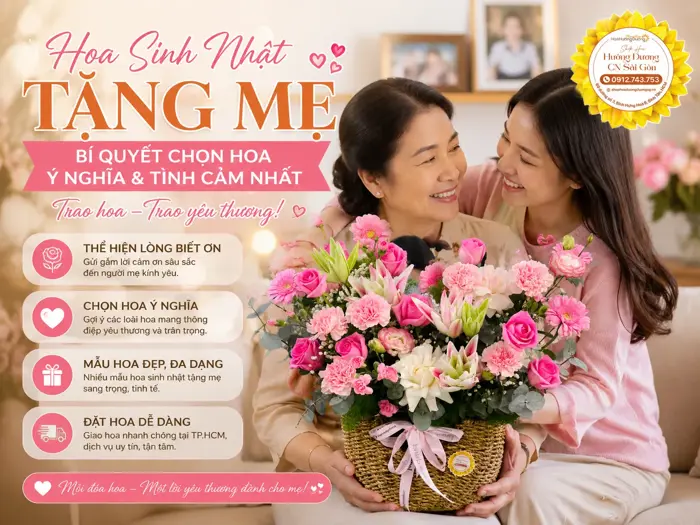 Hoa Sinh Nhật Tặng Mẹ: Bí Quyết Chọn Hoa Ý Nghĩa Và Tình Cảm Nhất - Shop Hoa  Hướng Dương