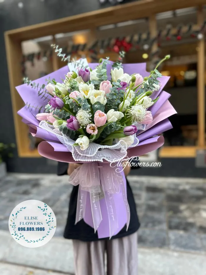 Bó hoa Tulip Hà Lan tặng sinh nhật Sếp nữ. Hoa sinh nhật Sếp nữ