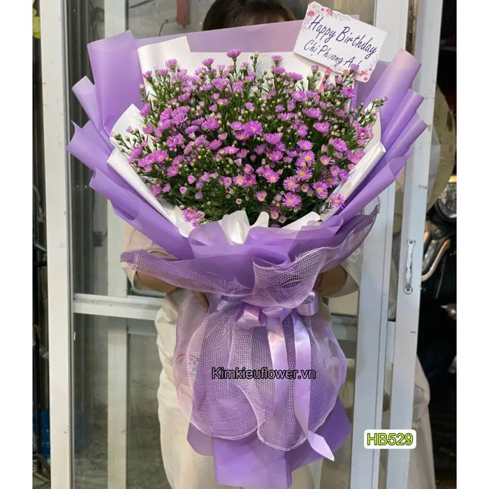 Bó hoa thạch thảo tím - HB529