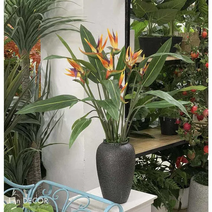 Bình hoa thiên điểu trang trí ( 85cm) - BH1175 Tổng Kho Sỉ Cây Giả Trang  Trí Lan Decor - Giá Từ Nhà Sản Xuất
