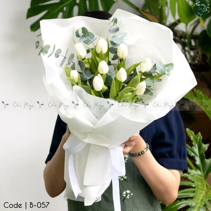 B-057 | Tulip trắng - Tiệm Hoa Chú Mập