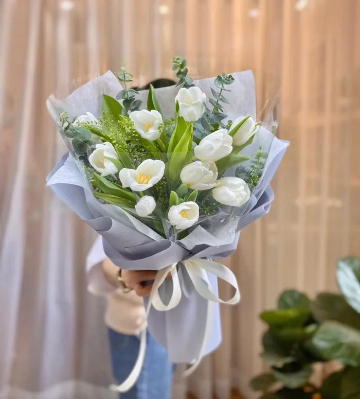 Bó Hoa Tulip Trắng M231 - Shop Hoa Tươi My My