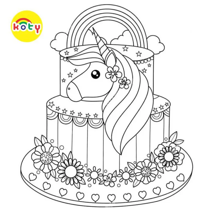 Tranh Tô Màu Bánh Kem Unicorn - Bộ 10 Tờ Tranh Tô Màu A4 A5 Dành Cho Màu  Sáp, Màu Chì - TRANH TÔ MÀU KOTY - Vetranhtomau.com