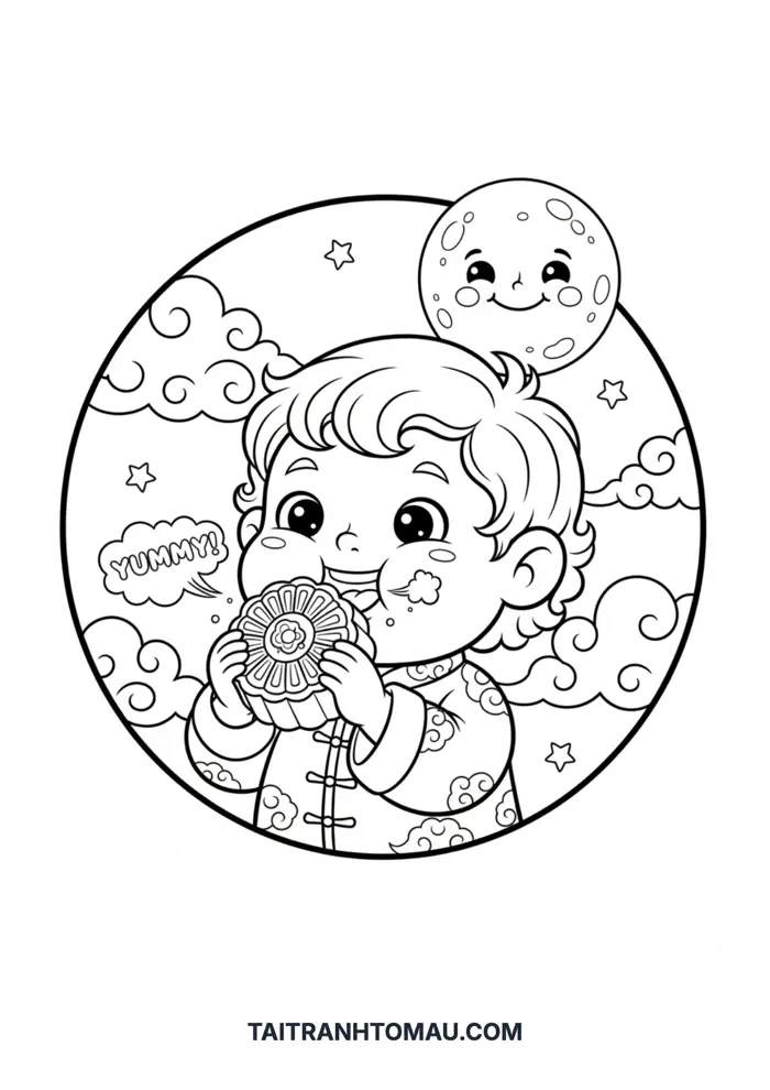 Mid-Autumn Festival Coloring Pages for Kids [Free Printable PDF]