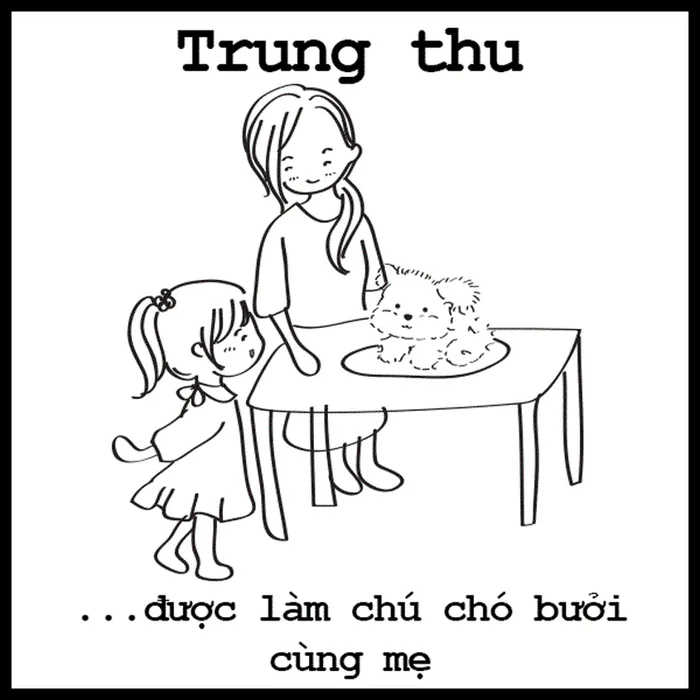 Trọn bộ tranh tô màu Tết trung thu cho bé sắc nét, tải miễn phí