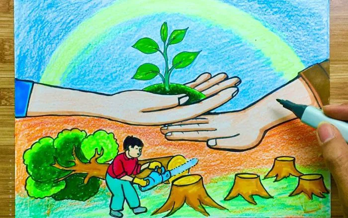 80+ Mẫu vẽ tranh bảo vệ môi trường đơn giản và đẹp nhất 2025