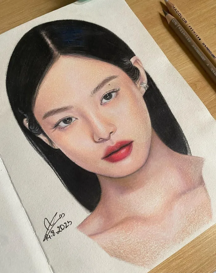 Cô bạn vẽ tranh chì màu nhóm BLACKPINK đẹp như thật