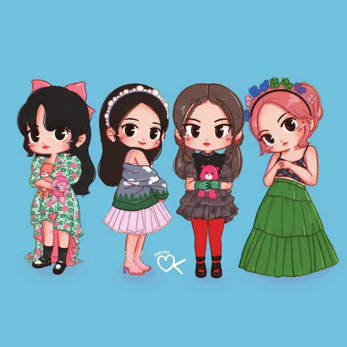 Vẽ Blackpink Chibi Bút Chì Đơn Giản Đẹp [58+ Hình Vẽ Lisa Rose Jennie Cute]