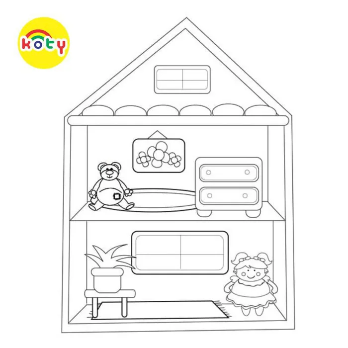 Tranh Tô Màu Dollhouse Ngôi nhà búp bê - Bộ 20 Tờ Tranh Tô Màu A4 A5 Dành  Cho Màu Sáp, Màu Chì - TRANH TÔ MÀU KOTY - Vetranhtomau.com