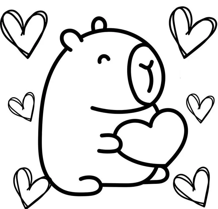 20 bức tranh tô màu capybara, bé tô điểm thêm màu sắc cho loài động vật  đáng yêu nhất thế giới