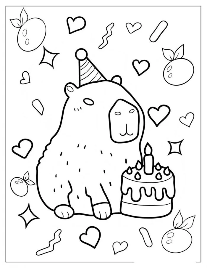 100+ tranh tô màu capybara cute, chibi dễ thương nét đẹp cho bé