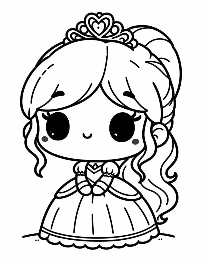 Bộ sưu tập tranh tô màu công chúa anime chibi đáng yêu cho bé