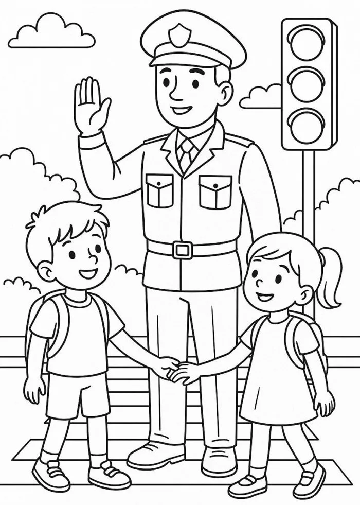 Tranh tô màu các chú công an, bộ đội, nét đẹp hòa bình cho bé