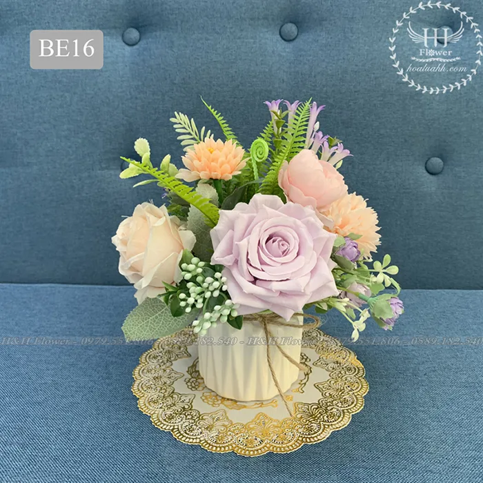 Bình hoa để bàn BE16 - Hoa Lụa HH