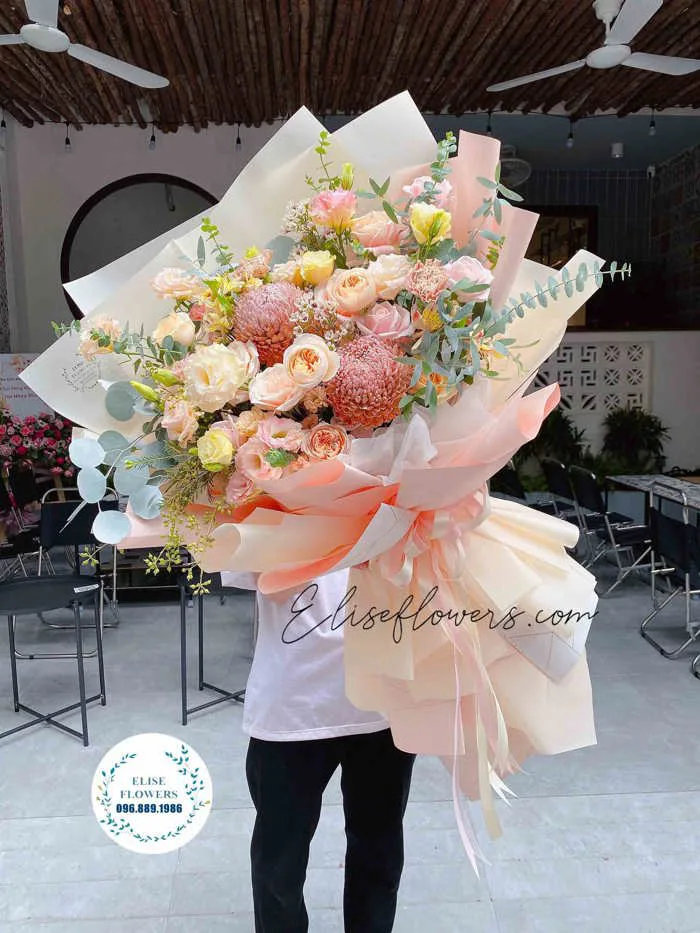 Bó hoa sinh nhật đẹp nhẹ nhàng quận Cầu Giấy - Hà Nội | Bó hoa dài 1m2