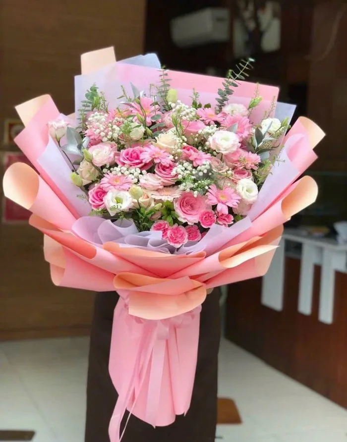 Bó Hoa Sinh Nhật Đẹp Tặng Người Thân Yêu – Hồng Ngọt Ngào, Yêu Thương Trọn