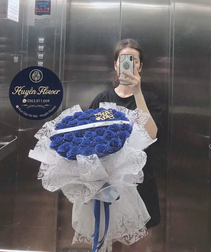 Bó hoa nhũ dáng tròn xòe - tổng hợp - Hoa Sáp Hà Nội - Huyền Flower