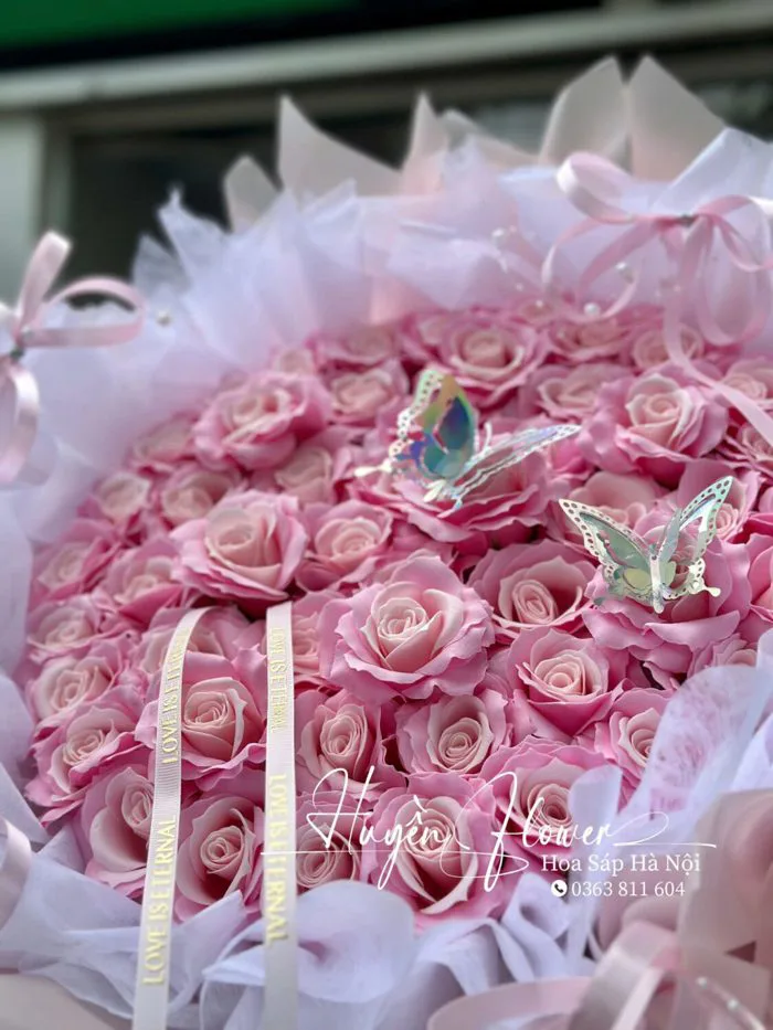 Bó hoa công chúa dáng tròn xòe - Hoa Sáp Hà Nội - Huyền Flower