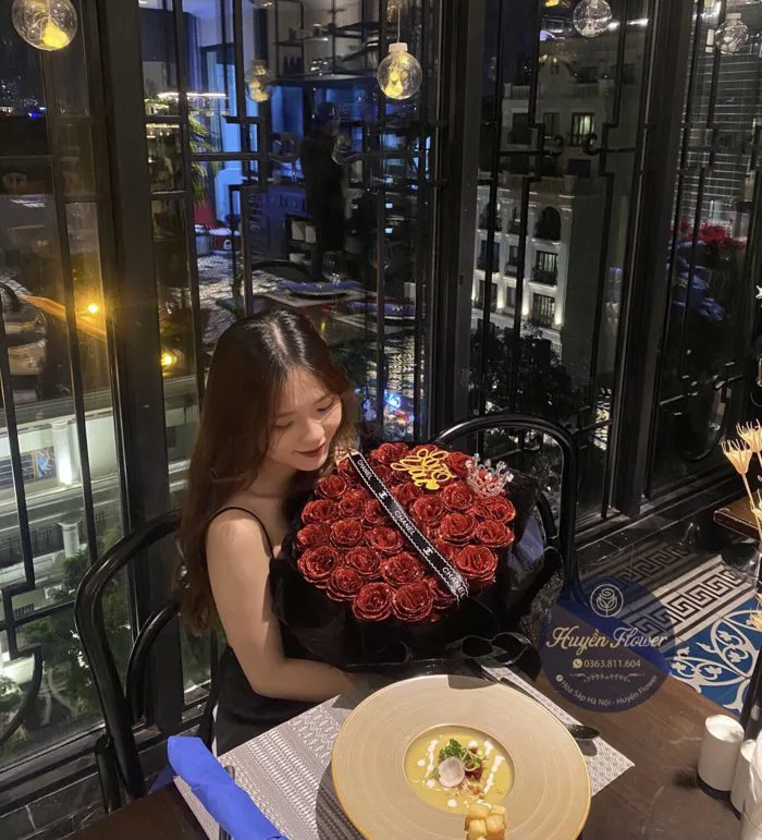 Bó hoa nhũ dáng tròn xòe - tổng hợp - Hoa Sáp Hà Nội - Huyền Flower
