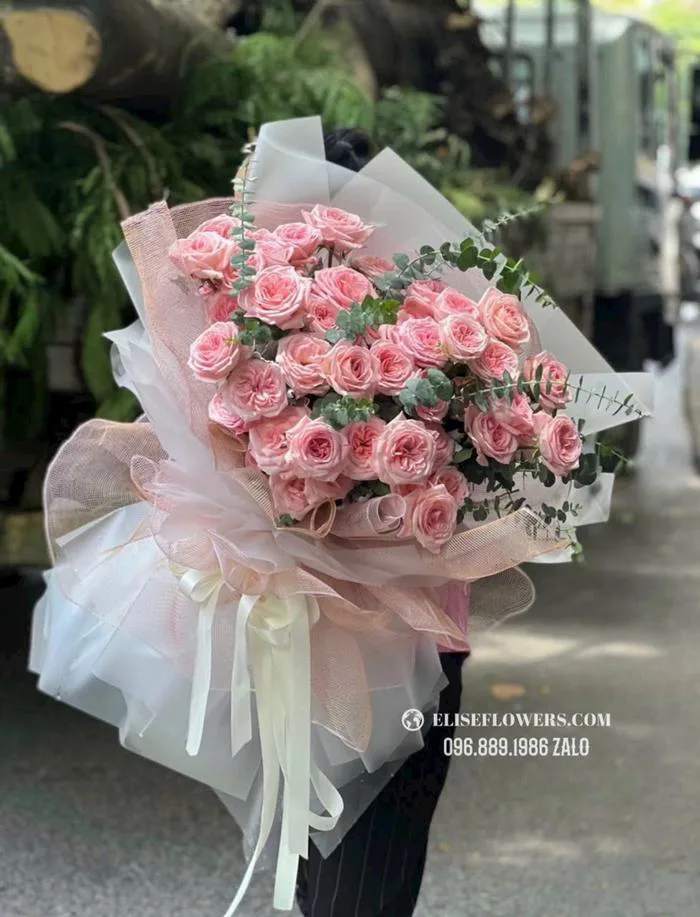 BÓ HOA HỒNG OHARA HỒNG PASTEL. Bó hoa sinh nhật đẹp. Hoa sinh nhật