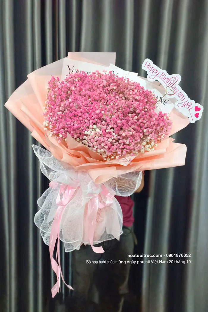 Bó hoa sinh nhật baby hồng xinh • Quà sinh nhật ý nghĩa nhất