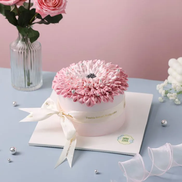 Bánh kem hoa cẩm chướng chén hồng | Savor Cake