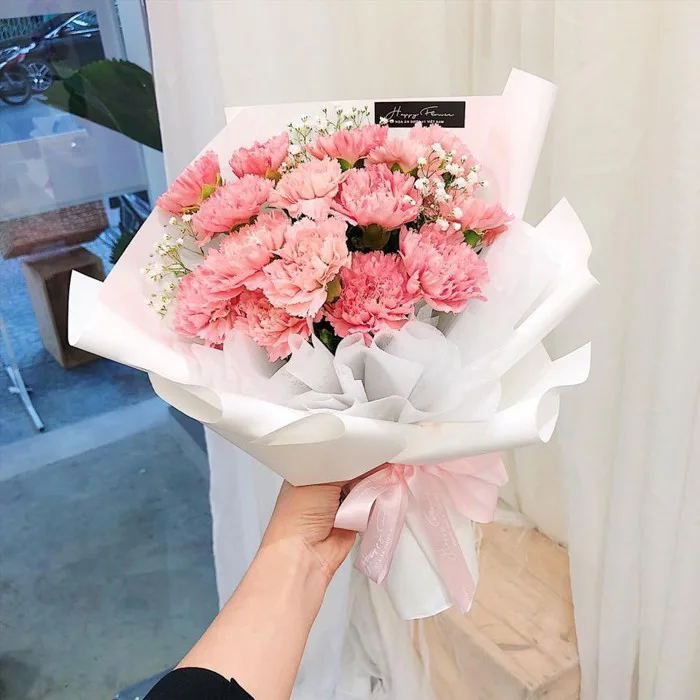 Bó Hoa Sinh nhật Cẩm Chướng màu hồng - B2370 - Tiệm Hoa Bốn Mùa