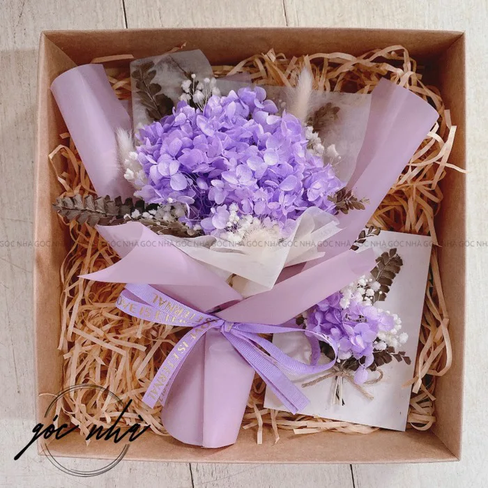 Hộp hoa khô cẩm tú cầu quà tặng sinh nhật kỉ niệm anniversary valentine GÓC  NHÀ
