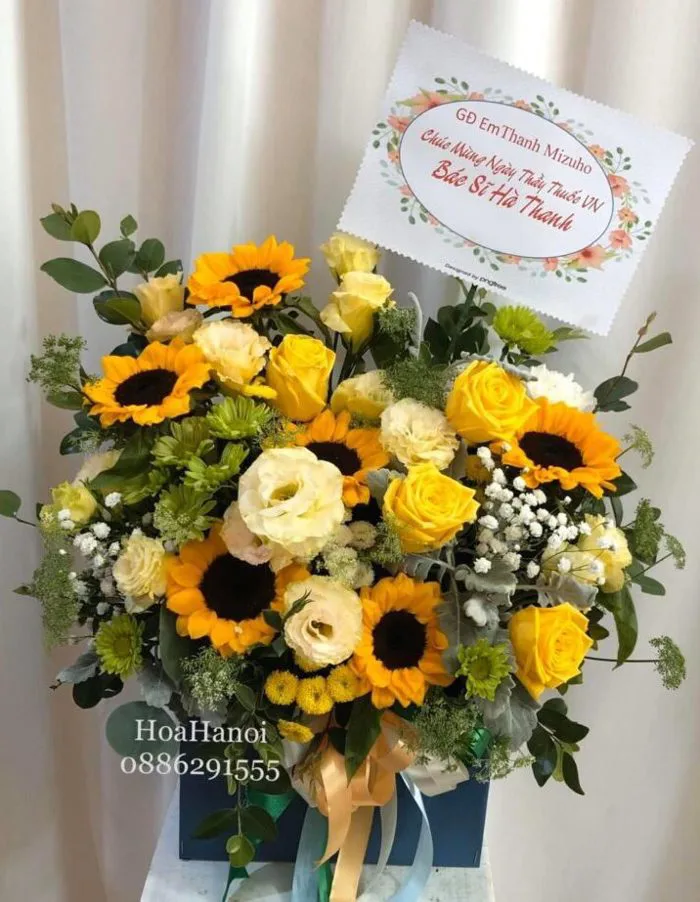 Lẵng Hoa Hướng Dương Tặng Sinh Nhật- Mẫu Giỏ Hướng Dương Đẹp